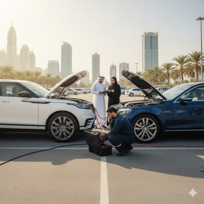 Roadside jumpstart help in Dubai Marina
