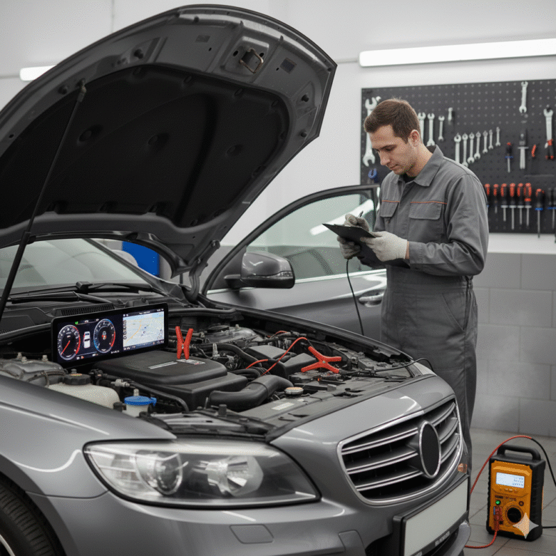 engine running after sudden battery failure jumpstart Dubai
