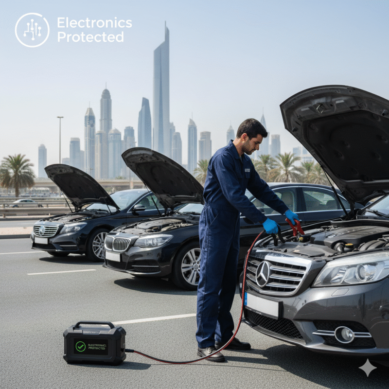 professional jumpstart solution in Dubai for completely dead car batteries