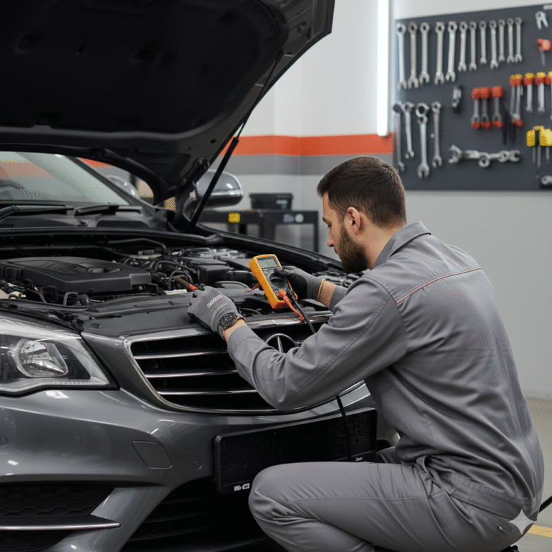 weak battery inspection before jumpstart Dubai