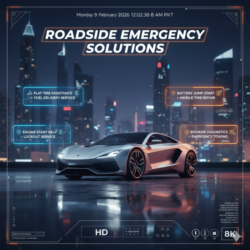 Feature image of a luxury vehicle with infographic-style floating points and bold title at the top, designed for a professional user guide