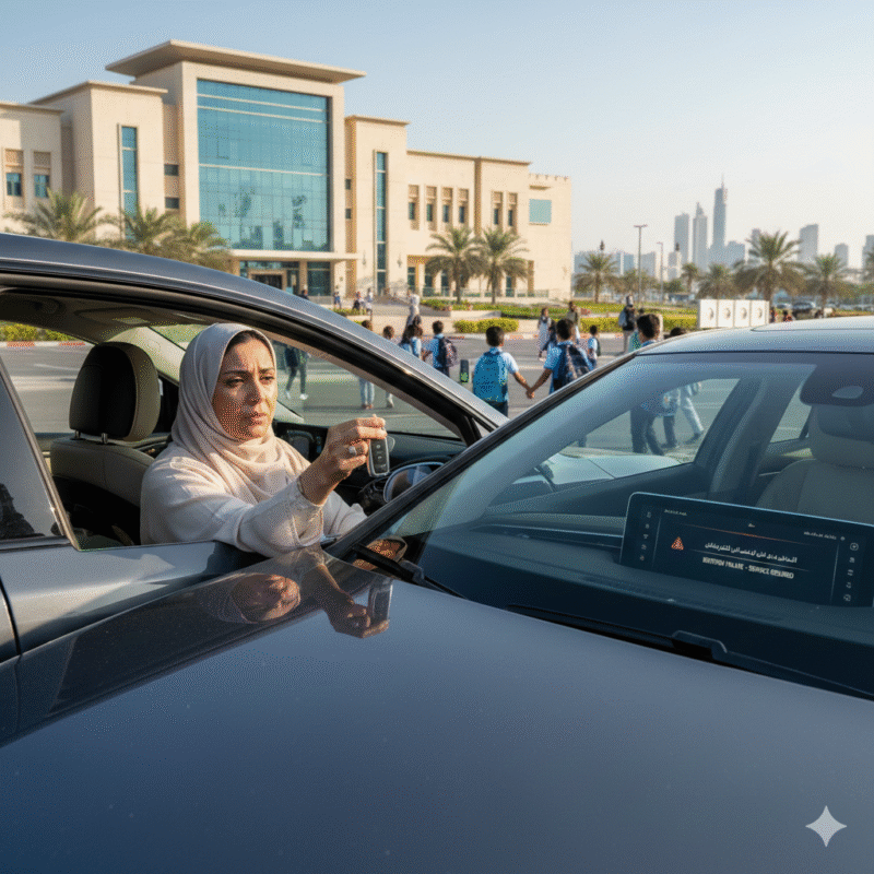 Parent stuck in car that won’t start at Dubai school pickup parking area