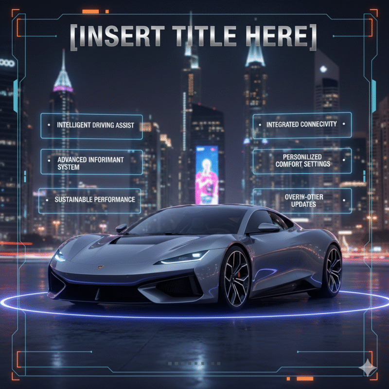 Car jump start service Dubai Marina feature image showing luxury vehicle with infographic highlights and professional roadside assistance theme