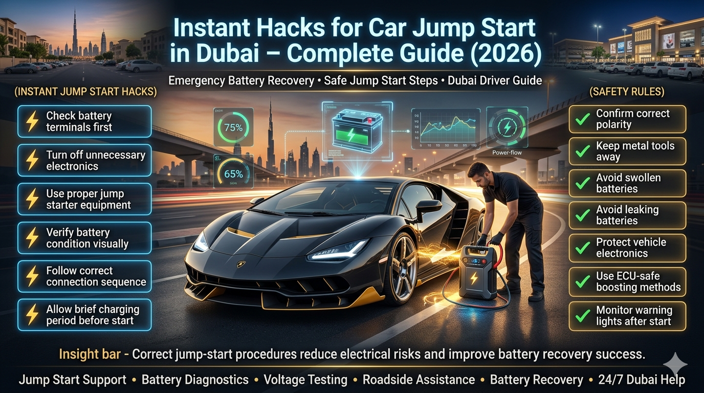 Instant Hacks for Car jumpstart in Dubai: Complete Guide (2026)