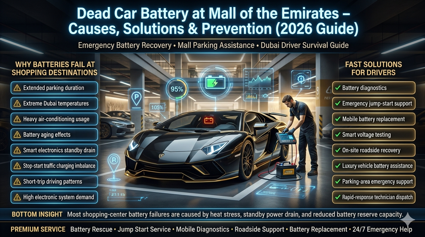 Dead Car Battery at Mall of the Emirates: Causes, Solutions & Prevention (2026 Guide)