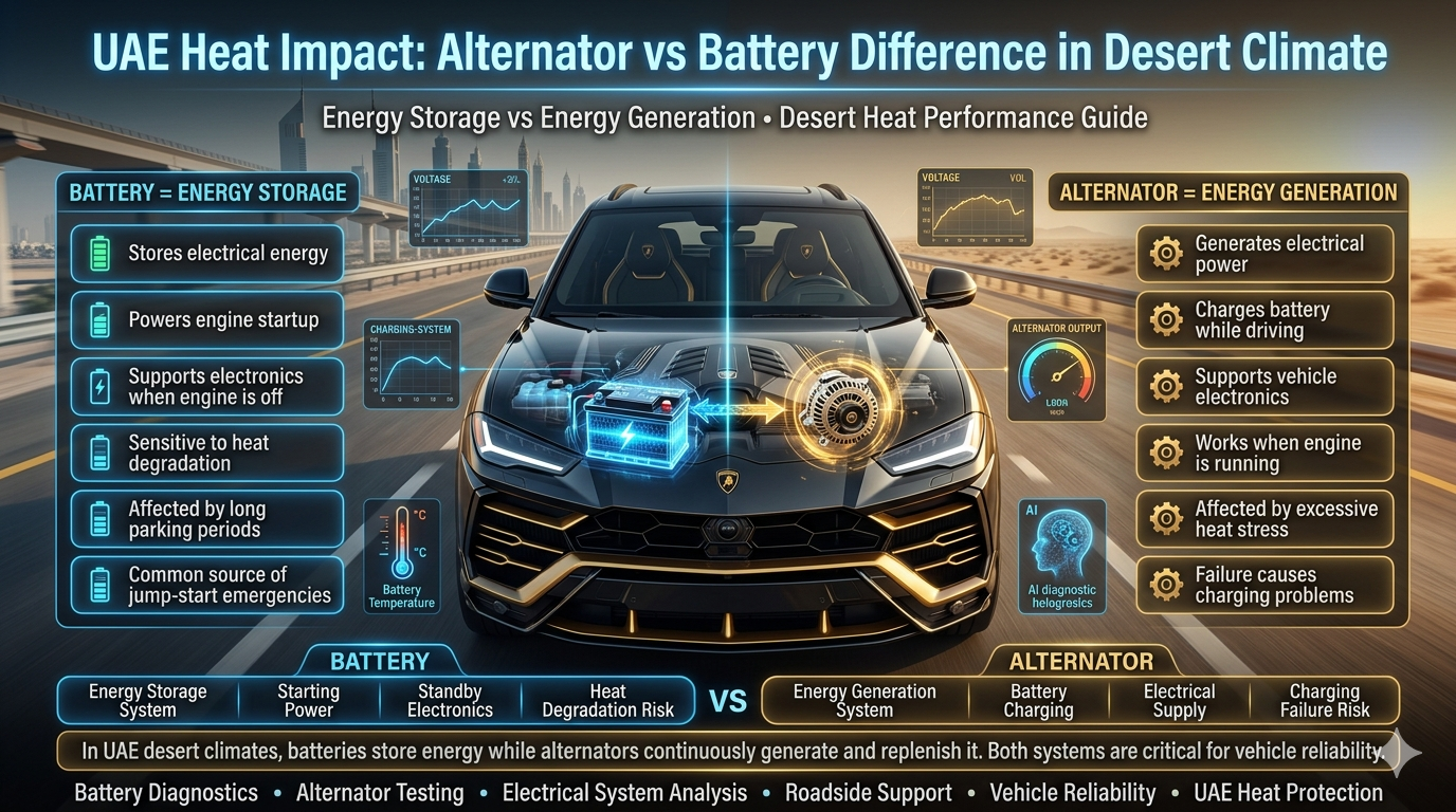 UAE Heat Impact: Alternator vs Battery Difference in Desert Climate